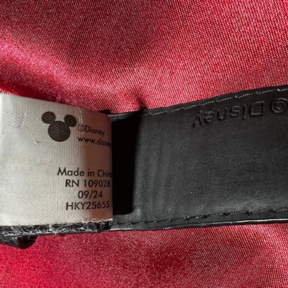 Disney Minnie Mouse Red Bow Vegan‎ Leather Belt, manufactured by Buckle Down